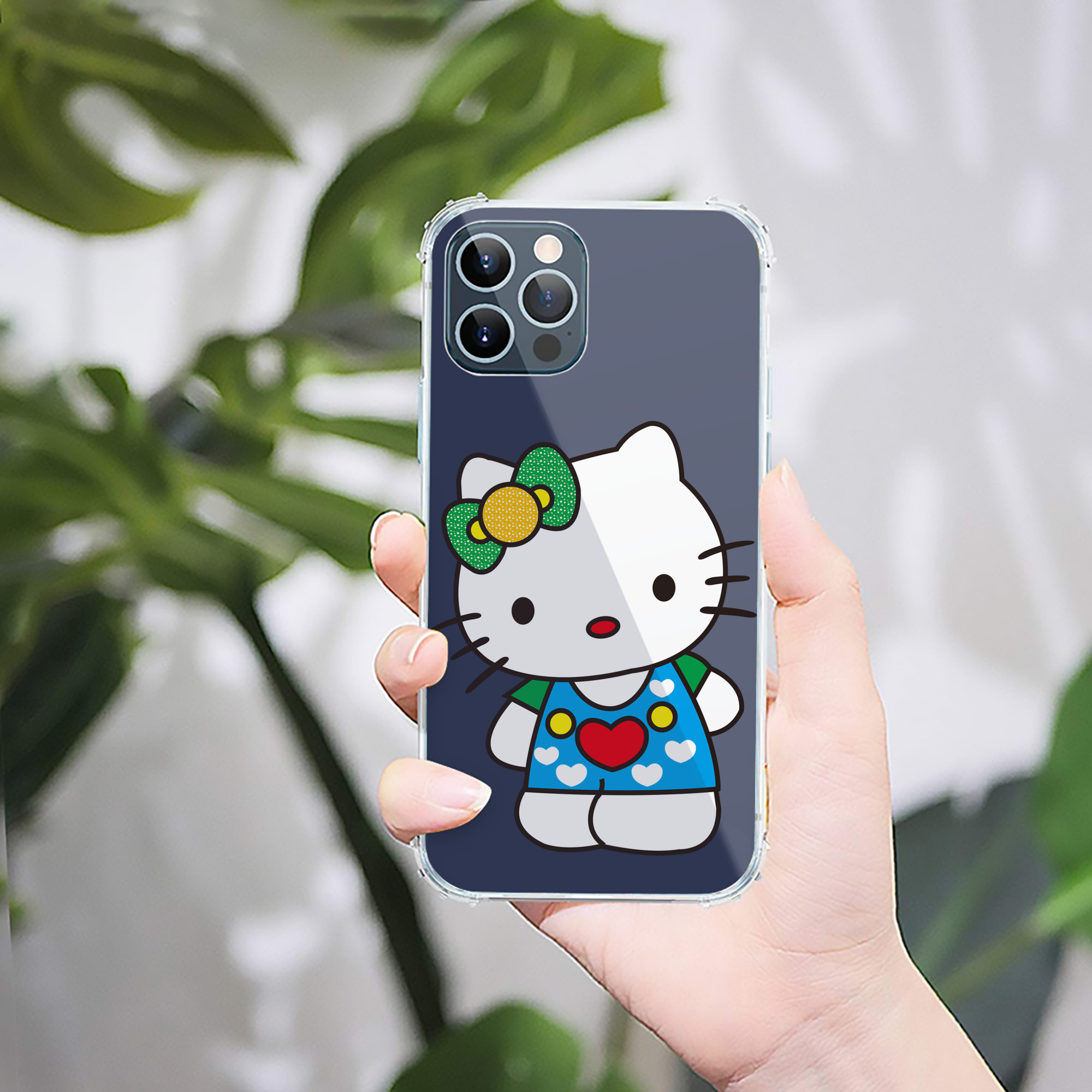 （画像用） Hello Kitty ハローキティ 【iPhone 12シリーズ対応】透明スマホケース（クリアソフトケース）
